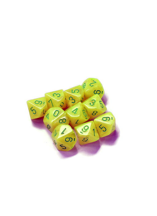 CHESSEX Yellow and Green D10 #1 Warhammer 40k Die-7