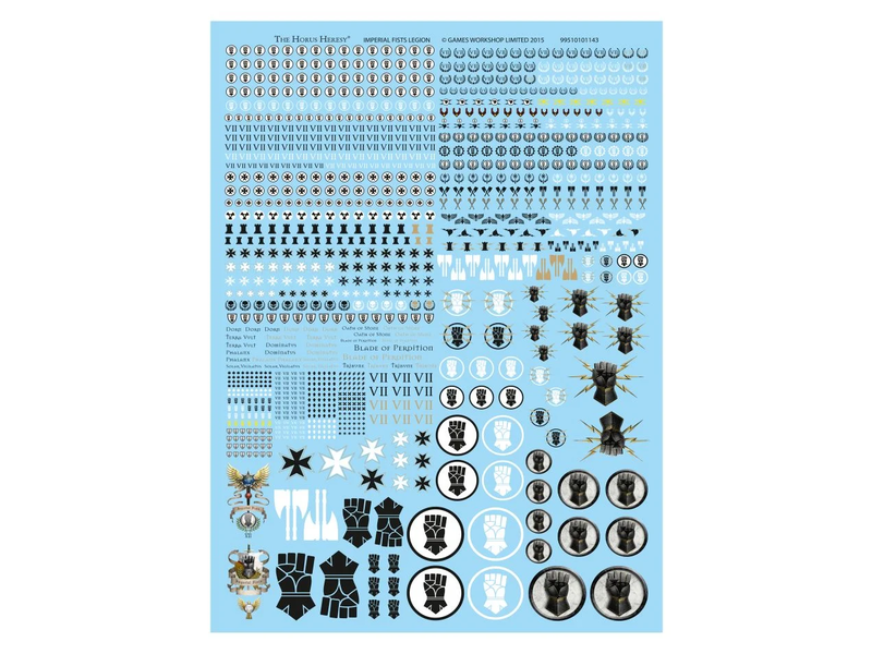 Forge World Imperial Fists Legion Transfer Sheet