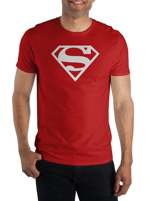 Superman - S White Logo Men'S Red Tee