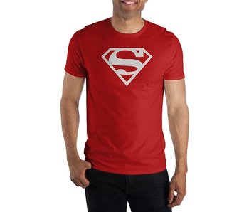 Superman - M White Logo Men'S Red Tee