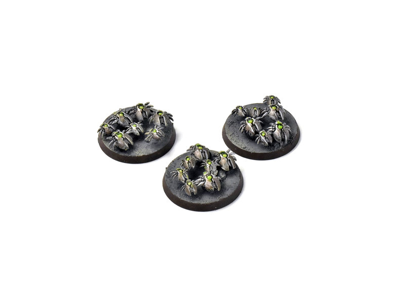 Games Workshop NECRONS 3 Scarab Swarm Bases #1 Warhammer 40K WELL PAINTED
