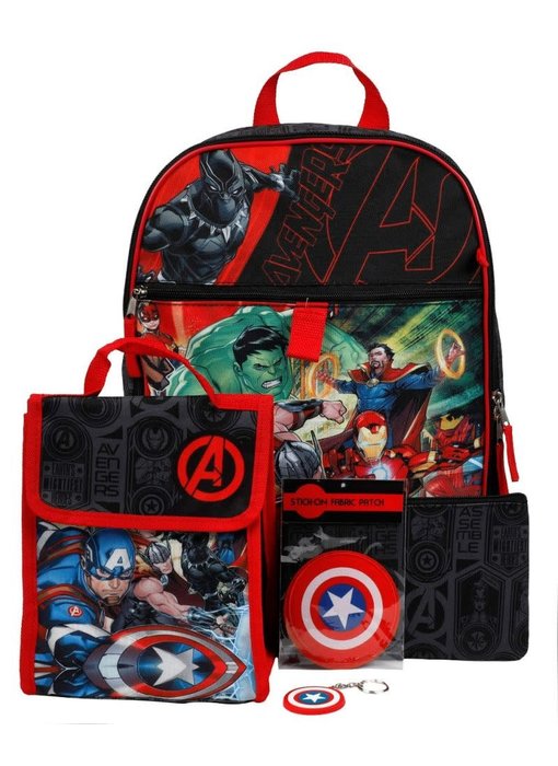 Marvel- Avengers 6 Piece Backpack Set Kids