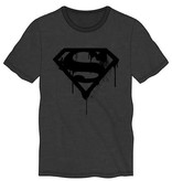 Bioworld Superman - M Black Graffiti Logo Heather Charcoal T-Shirt