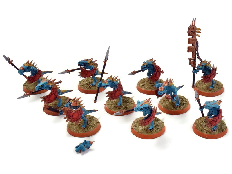 Games Workshop SERAPHON 10 Saurus Warriors #2 WELL PAINTED Sigmar