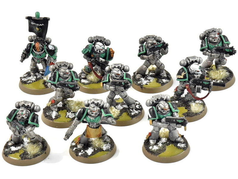 Games Workshop SPACE MARINES 10 Tactical Marines #1 WELL PAINTED Warhammer 40K