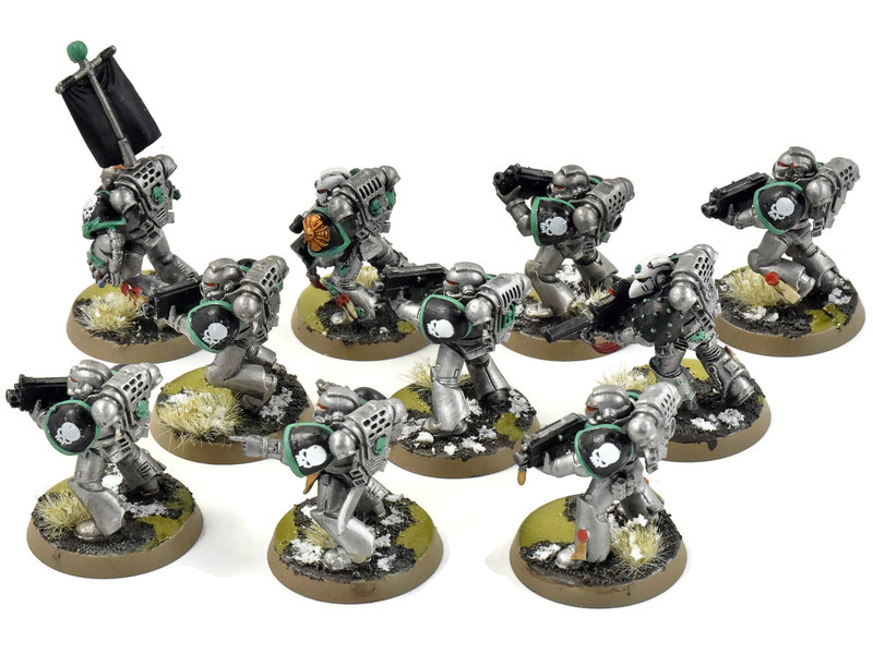 Games Workshop SPACE MARINES 10 Tactical Marines #1 WELL PAINTED Warhammer 40K