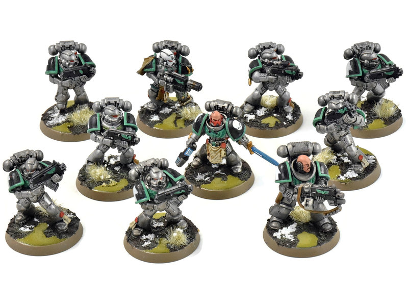 Games Workshop SPACE MARINES 10 Tactical Marines #2 WELL PAINTED Warhammer 40K
