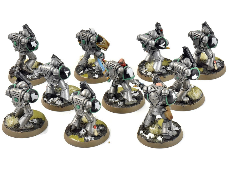 Games Workshop SPACE MARINES 10 Tactical Marines #2 WELL PAINTED Warhammer 40K