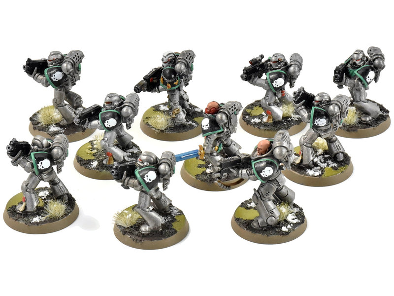 Games Workshop SPACE MARINES 10 Tactical Marines #2 WELL PAINTED Warhammer 40K