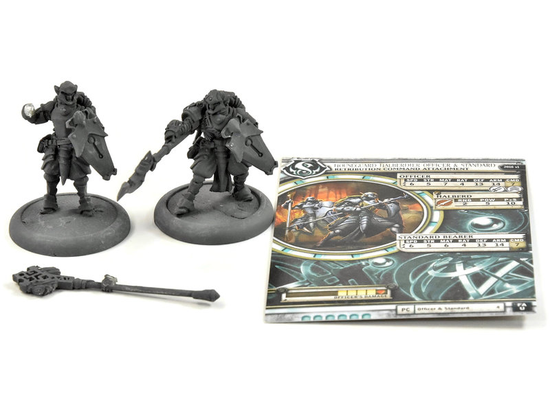 WARMACHINE Houseguard Halberdiers Officer & Standard #1 METAL Retribution
