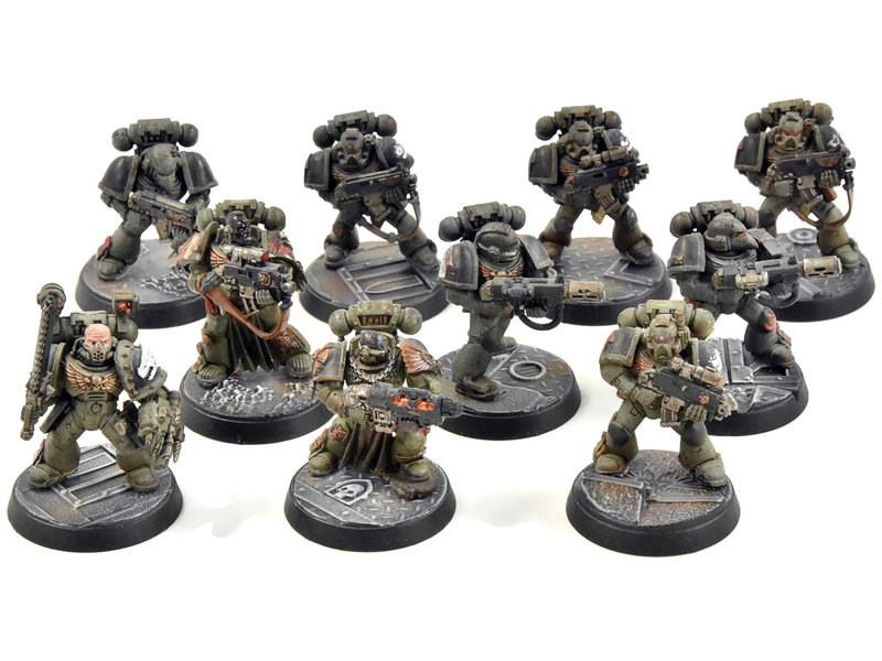 Games Workshop SALAMANDERS 10 Tactical Marines #2 WELL PAINTED Warhammer 40K