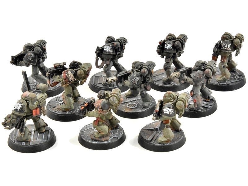 Games Workshop SALAMANDERS 10 Tactical Marines #2 WELL PAINTED Warhammer 40K