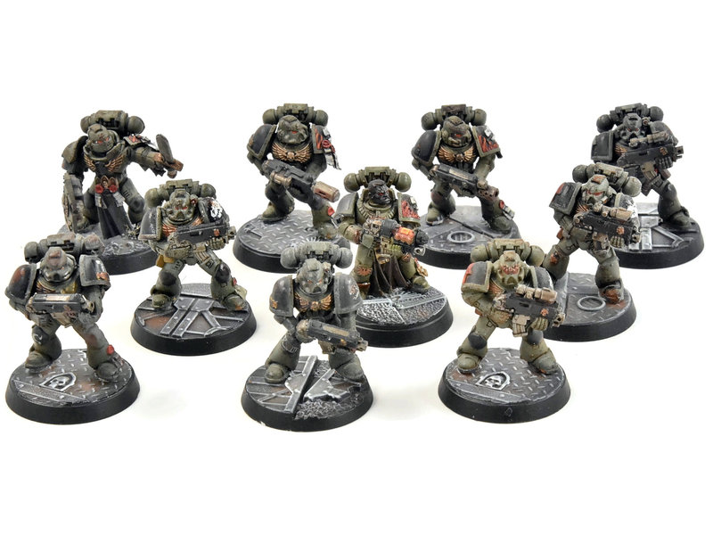 Games Workshop SALAMANDERS 10 Tactical Marines #3 WELL PAINTED Warhammer 40K