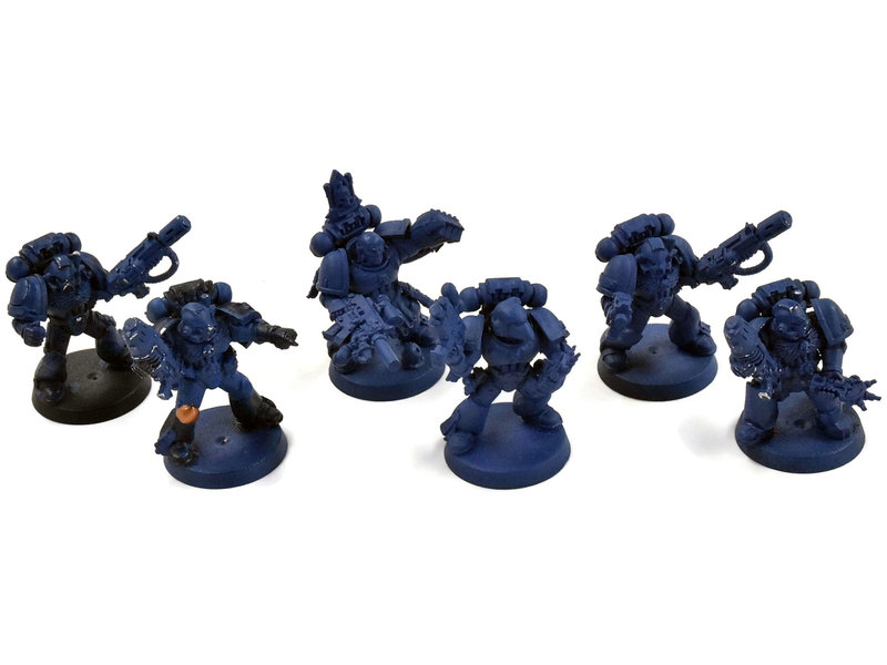 Games Workshop SPACE MARINES 6 Marines Command Squad #3 Some Metal Warhammer 40K