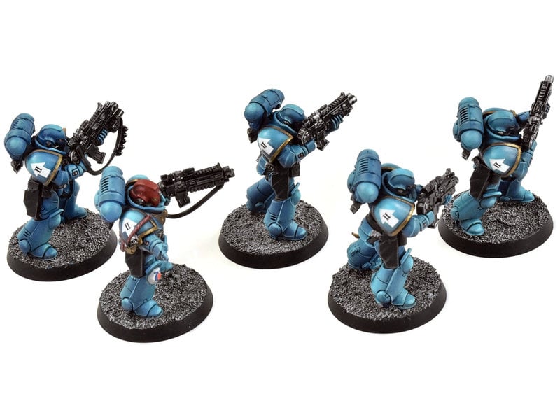 Games Workshop SPACE MARINES 5 Primaris Intercessors #3 PRO PAINTED Warhammer 40K Ultramarines