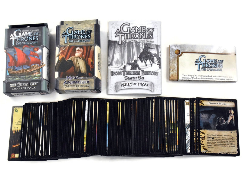 Games Workshop GAMES OF THRONES Card Game Lot Starter Set Iron Throne + 2 Chapter Pack