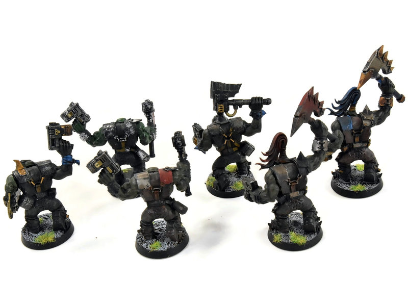 Games Workshop ORKS 6 Nobz #2 Warhammer 40K WELL PAINTED