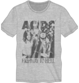 Bioworld ACDC - L Highway To Hell Americana Men’S Grey Heather Tee