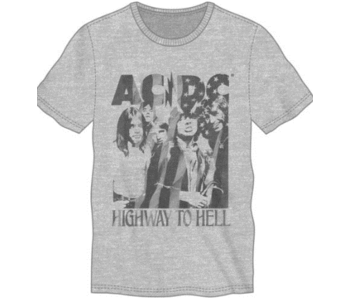 ACDC - L Highway To Hell Americana Men’S Grey Heather Tee