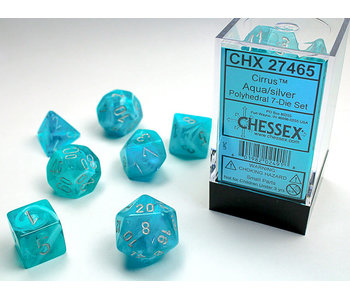 Cirrus 7-Die Set Aqua / Silver Chessex Dice (CHX27465)