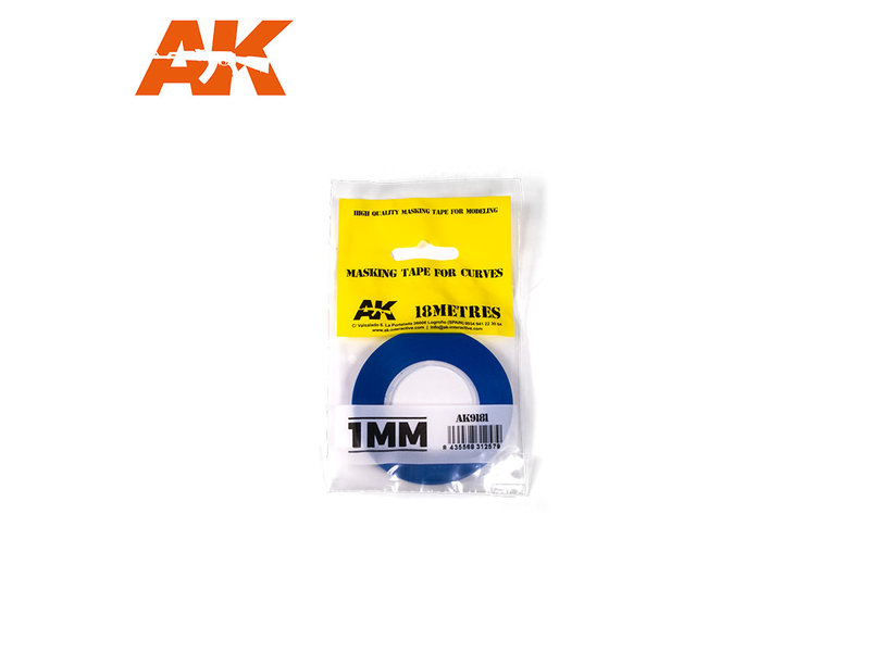AK Interactive Ak Interactive Blue Masking Tape For Curves - 1mm