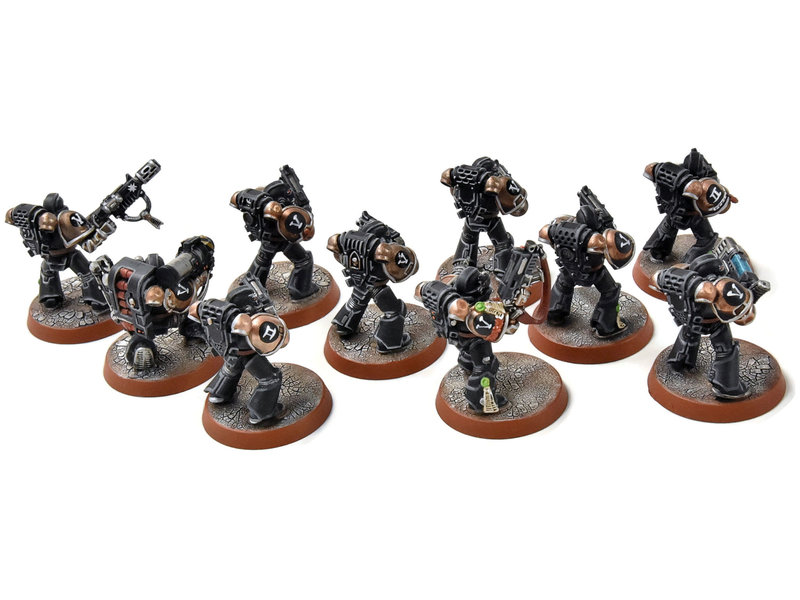 Games Workshop SPACE MARINES 10 Tactical Marines Squad #4 PRO PAINTED Warhammer 40K