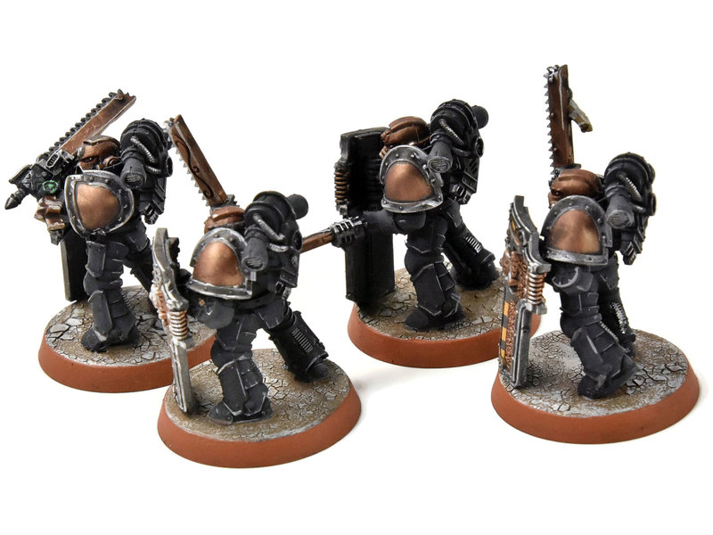 Games Workshop SPACE MARINES 4 Veterans w/ Chainswords #1 PRO PAINTED Warhammer 40K
