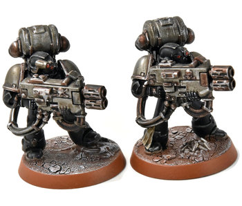 SPACE MARINES 2 Marines with Heavy Melta #1 WELL PAINTED Warhammer 40K