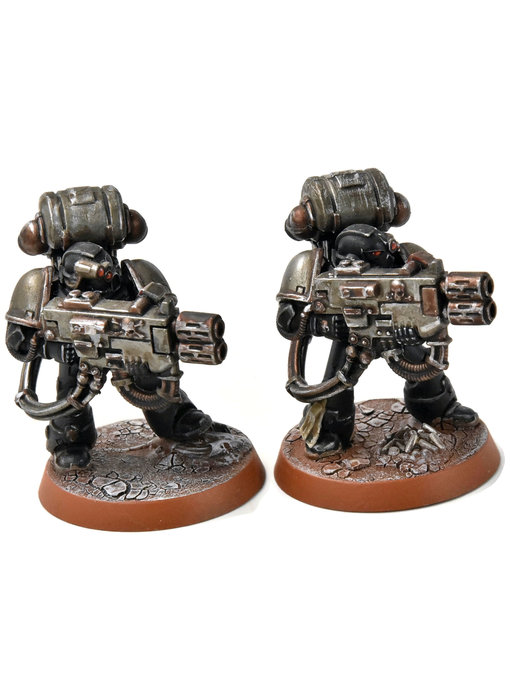 SPACE MARINES 2 Marines with Heavy Melta #1 WELL PAINTED Warhammer 40K