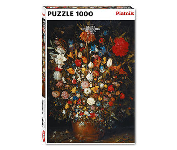 1000 Pcs, Flowers In A Wooden Vessel