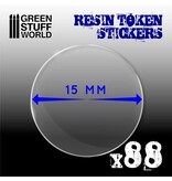 Green Stuff World 88x Resin Token Stickers 15mm