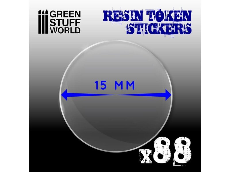 Green Stuff World 88x Resin Token Stickers 15mm
