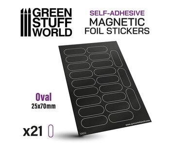 GSW Oval Magnetic Sheet SELF-ADHESIVE - 25x70mm