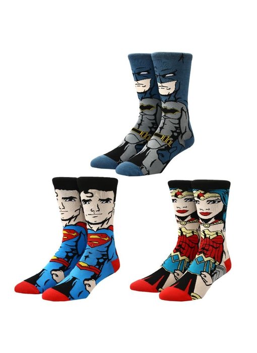 Justice League - Batman Superman And Wonder Woman Socjs 3 Pair