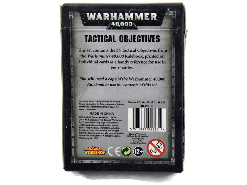 Games Workshop WARHAMMER Warhammer 40K Tactical Objectives Cards