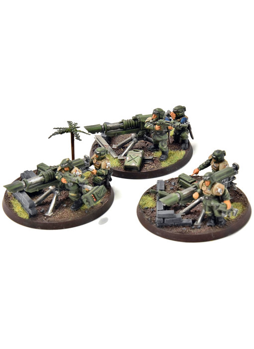 ASTRA MILITARUM 3 Cadian Heavy Weapons Teams Lascannons #5 PRO PAINTED 40K