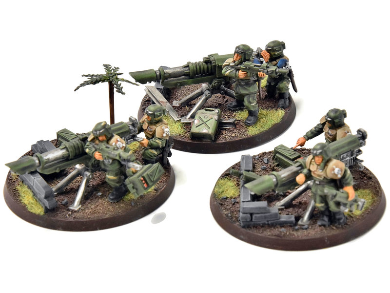 Games Workshop ASTRA MILITARUM 3 Cadian Heavy Weapons Teams Lascannons #5 PRO PAINTED 40K