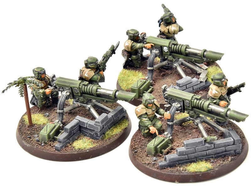 Games Workshop ASTRA MILITARUM 3 Cadian Heavy Weapons Teams Lascannons #5 PRO PAINTED 40K