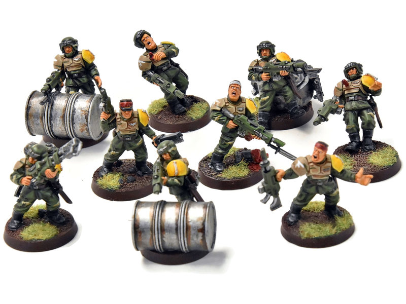 Games Workshop ASTRA MILITARUM 9 Cadian Shock Troops #7 WELL PAINTED Warhammer 40K