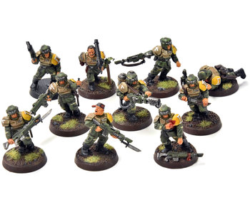 ASTRA MILITARUM 10 Cadian Shock Troops #3 WELL PAINTED Warhammer 40K