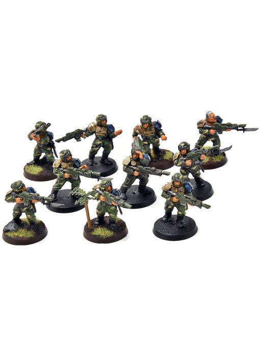 ASTRA MILITARUM 10 Cadian Shock Troops #2 WELL PAINTED Warhammer 40K
