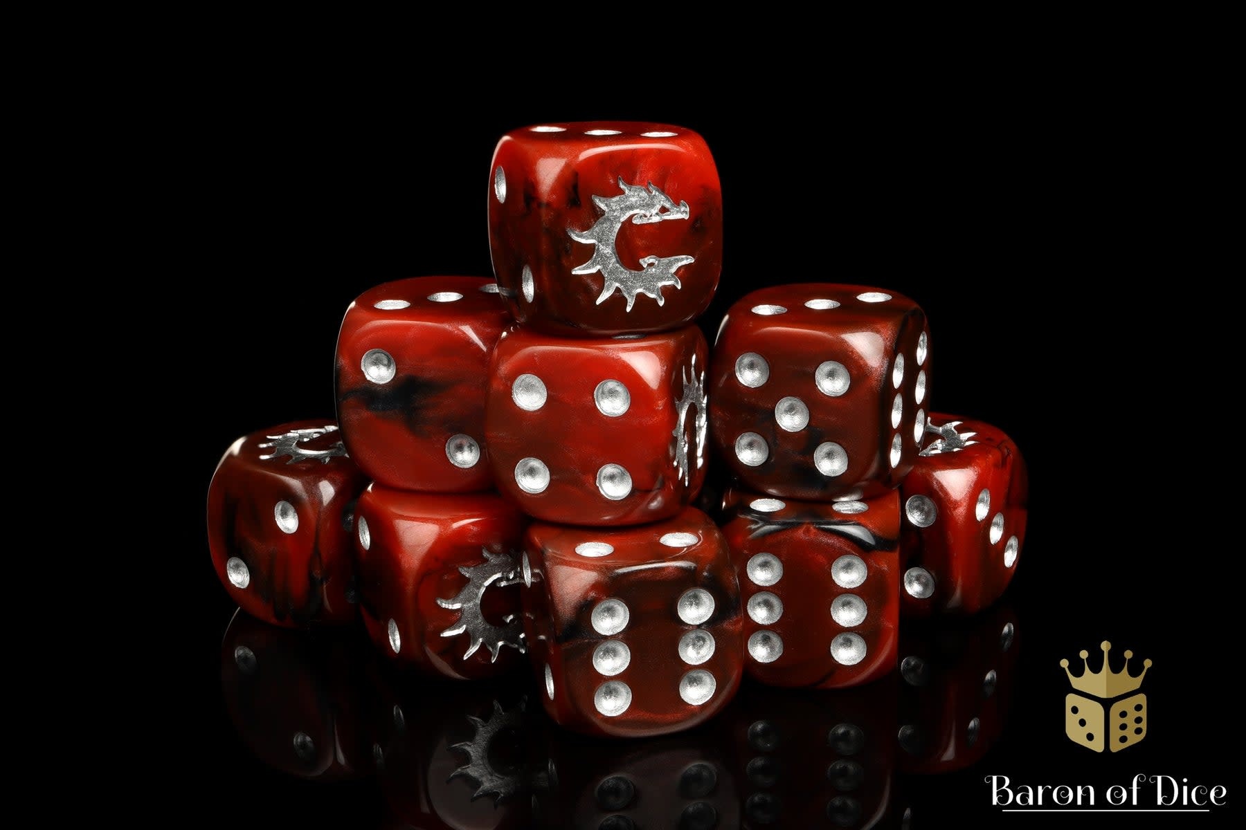 Baron of Dice Officially Licensed First Blood 16mm Dice (25 Dice