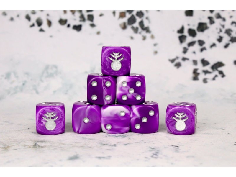 Baron of Dice Gluttony Silver Inlay 16mm Dice - (25 Dice)