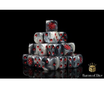 Chaos Demon Red Star 2 16mm Dice - (25 Dice)