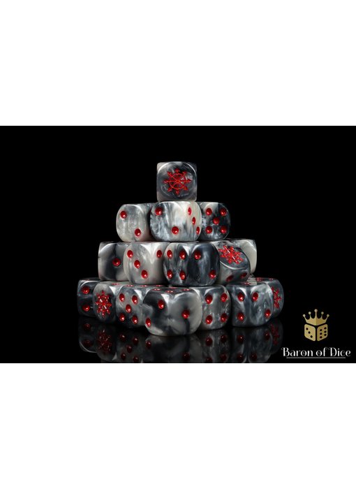 Chaos Demon Red Star 2 16mm Dice - (25 Dice)