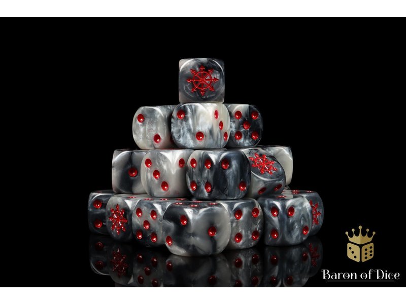 Baron of Dice Chaos Demon Red Star 2 16mm Dice - (25 Dice)
