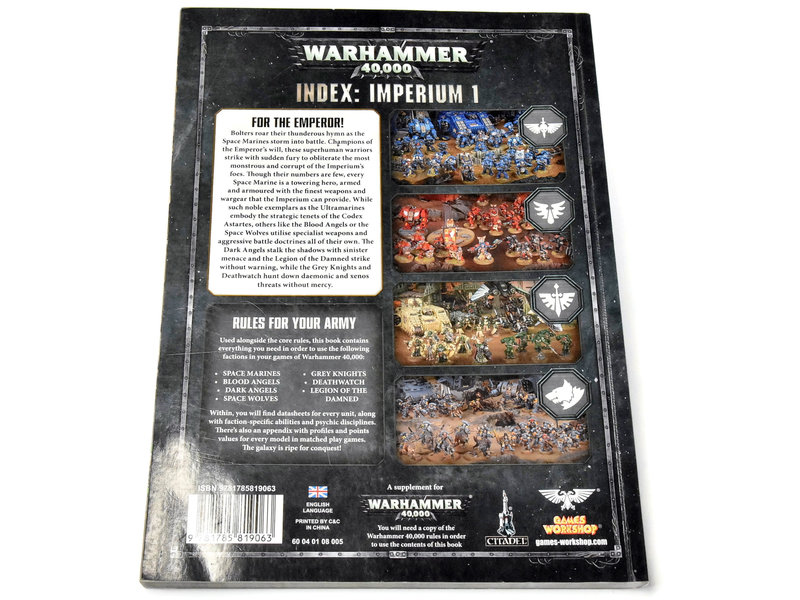 Games Workshop WARHAMMER Index Imperium 1 Used Good Condition Warhammer 40K
