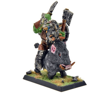 ORCS & GOBLINS Warboss on Boar #1 WELL PAINTED Fantasy