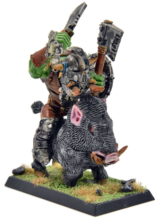 ORCS & GOBLINS Warboss on Boar #1 WELL PAINTED Fantasy