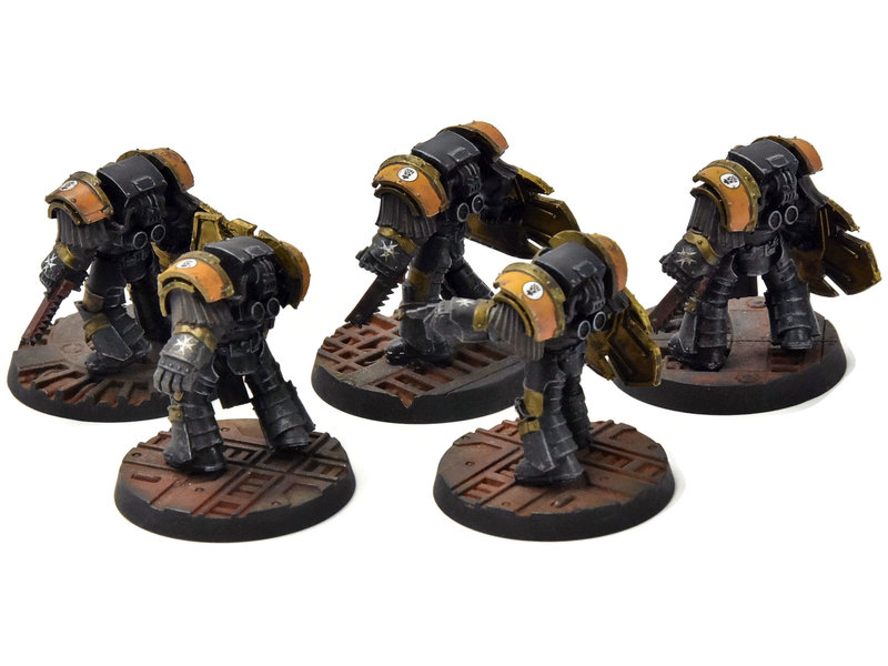 Games Workshop IMPERIAL FISTS 5 Cataphractii Terminator Squad #1 PRO PAINTED Horus Heresy 40K